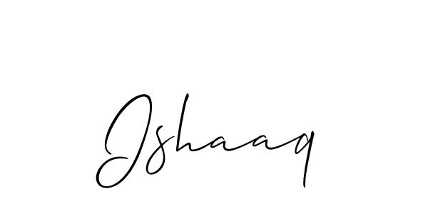 Make a beautiful signature design for name Ishaaq. With this signature (Allison_Script) style, you can create a handwritten signature for free. Ishaaq signature style 2 images and pictures png