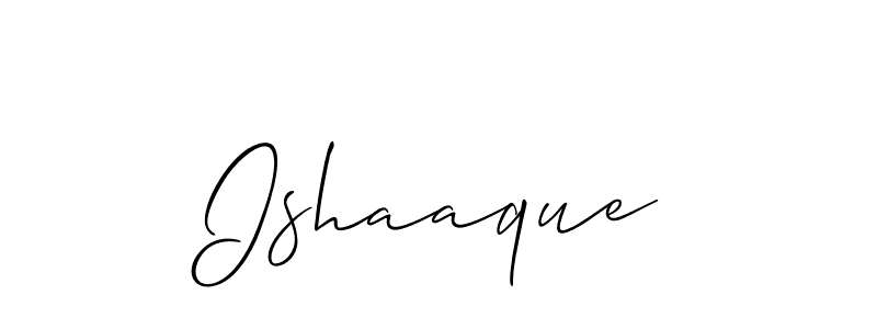 Use a signature maker to create a handwritten signature online. With this signature software, you can design (Allison_Script) your own signature for name Ishaaque. Ishaaque signature style 2 images and pictures png