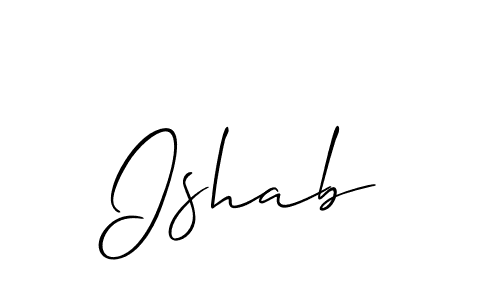 if you are searching for the best signature style for your name Ishab. so please give up your signature search. here we have designed multiple signature styles  using Allison_Script. Ishab signature style 2 images and pictures png