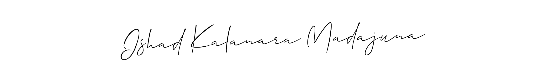 Allison_Script is a professional signature style that is perfect for those who want to add a touch of class to their signature. It is also a great choice for those who want to make their signature more unique. Get Ishad Kalanara Madajuna name to fancy signature for free. Ishad Kalanara Madajuna signature style 2 images and pictures png