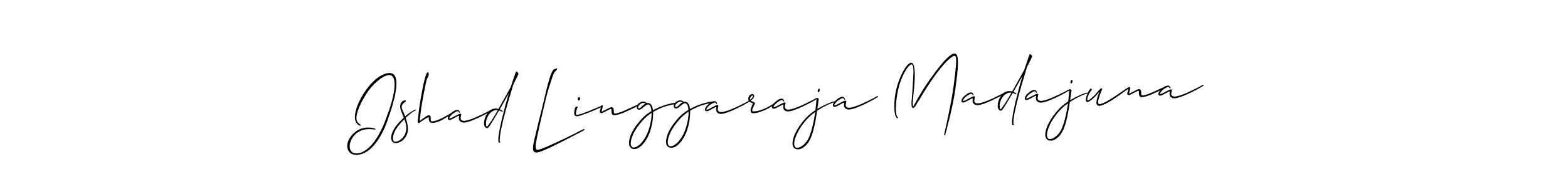 Create a beautiful signature design for name Ishad Linggaraja Madajuna. With this signature (Allison_Script) fonts, you can make a handwritten signature for free. Ishad Linggaraja Madajuna signature style 2 images and pictures png
