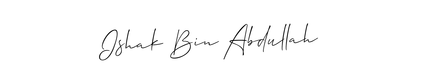 Also You can easily find your signature by using the search form. We will create Ishak Bin Abdullah name handwritten signature images for you free of cost using Allison_Script sign style. Ishak Bin Abdullah signature style 2 images and pictures png