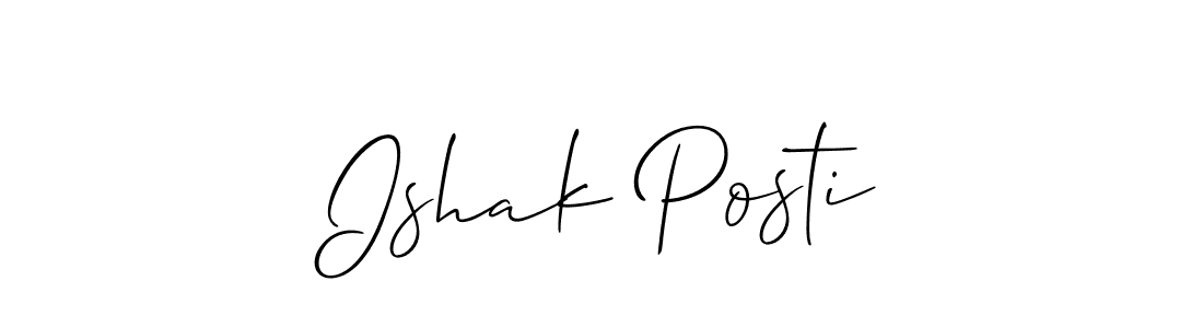 The best way (Allison_Script) to make a short signature is to pick only two or three words in your name. The name Ishak Posti include a total of six letters. For converting this name. Ishak Posti signature style 2 images and pictures png