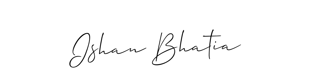 How to make Ishan Bhatia name signature. Use Allison_Script style for creating short signs online. This is the latest handwritten sign. Ishan Bhatia signature style 2 images and pictures png