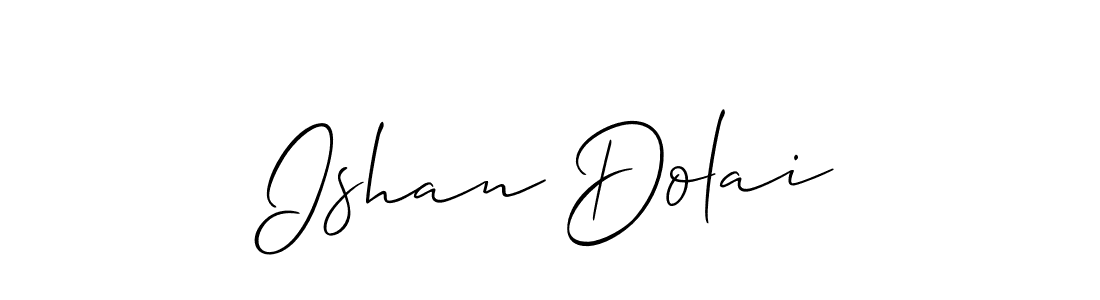 if you are searching for the best signature style for your name Ishan Dolai. so please give up your signature search. here we have designed multiple signature styles  using Allison_Script. Ishan Dolai signature style 2 images and pictures png