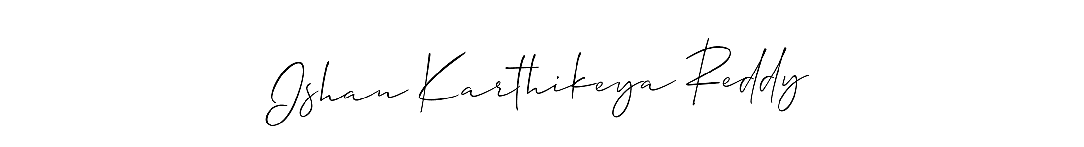 The best way (Allison_Script) to make a short signature is to pick only two or three words in your name. The name Ishan Karthikeya Reddy include a total of six letters. For converting this name. Ishan Karthikeya Reddy signature style 2 images and pictures png