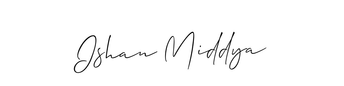 Create a beautiful signature design for name Ishan Middya. With this signature (Allison_Script) fonts, you can make a handwritten signature for free. Ishan Middya signature style 2 images and pictures png