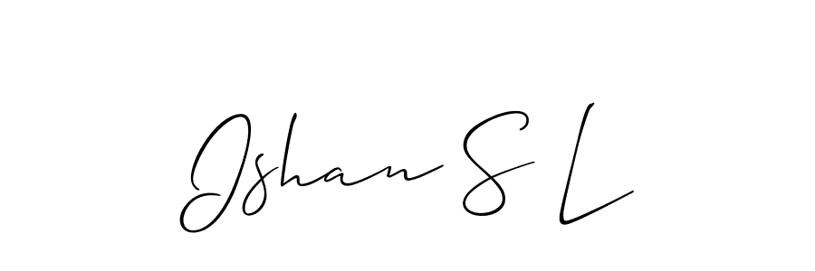 How to Draw Ishan S L signature style? Allison_Script is a latest design signature styles for name Ishan S L. Ishan S L signature style 2 images and pictures png