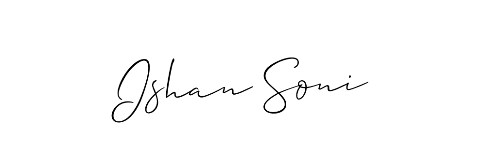 How to make Ishan Soni name signature. Use Allison_Script style for creating short signs online. This is the latest handwritten sign. Ishan Soni signature style 2 images and pictures png