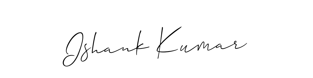 How to make Ishank Kumar name signature. Use Allison_Script style for creating short signs online. This is the latest handwritten sign. Ishank Kumar signature style 2 images and pictures png