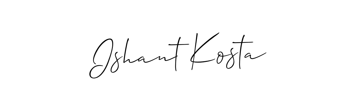 Design your own signature with our free online signature maker. With this signature software, you can create a handwritten (Allison_Script) signature for name Ishant Kosta. Ishant Kosta signature style 2 images and pictures png