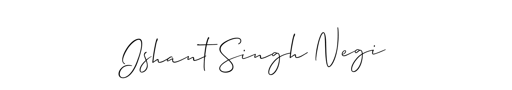 How to make Ishant Singh Negi name signature. Use Allison_Script style for creating short signs online. This is the latest handwritten sign. Ishant Singh Negi signature style 2 images and pictures png