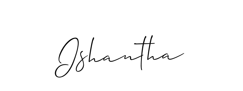 Ishantha stylish signature style. Best Handwritten Sign (Allison_Script) for my name. Handwritten Signature Collection Ideas for my name Ishantha. Ishantha signature style 2 images and pictures png