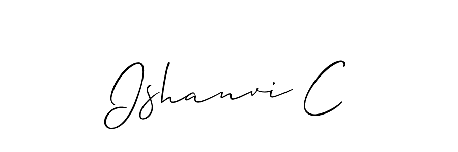 Create a beautiful signature design for name Ishanvi C. With this signature (Allison_Script) fonts, you can make a handwritten signature for free. Ishanvi C signature style 2 images and pictures png