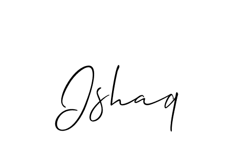 Make a beautiful signature design for name Ishaq. With this signature (Allison_Script) style, you can create a handwritten signature for free. Ishaq signature style 2 images and pictures png