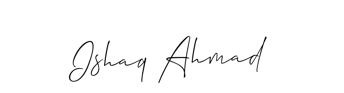 Use a signature maker to create a handwritten signature online. With this signature software, you can design (Allison_Script) your own signature for name Ishaq Ahmad. Ishaq Ahmad signature style 2 images and pictures png