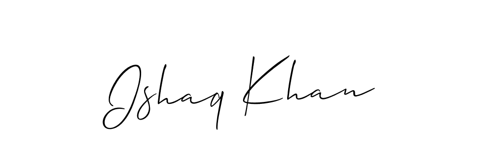 Use a signature maker to create a handwritten signature online. With this signature software, you can design (Allison_Script) your own signature for name Ishaq Khan. Ishaq Khan signature style 2 images and pictures png