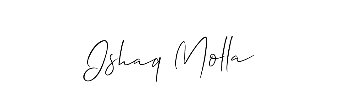 Ishaq Molla stylish signature style. Best Handwritten Sign (Allison_Script) for my name. Handwritten Signature Collection Ideas for my name Ishaq Molla. Ishaq Molla signature style 2 images and pictures png