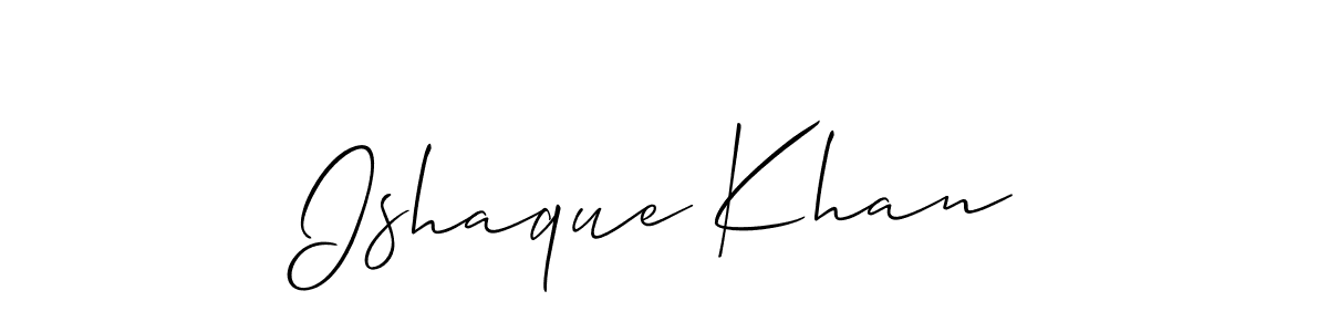 Make a beautiful signature design for name Ishaque Khan. With this signature (Allison_Script) style, you can create a handwritten signature for free. Ishaque Khan signature style 2 images and pictures png
