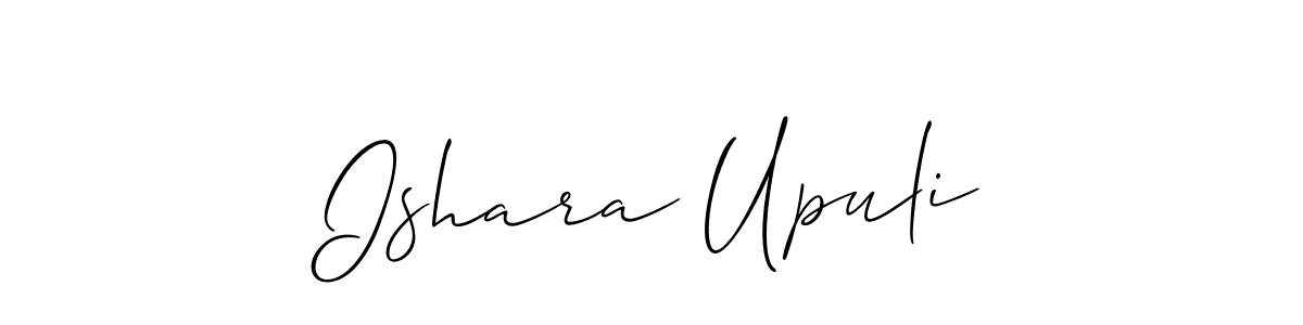 Make a beautiful signature design for name Ishara Upuli. With this signature (Allison_Script) style, you can create a handwritten signature for free. Ishara Upuli signature style 2 images and pictures png