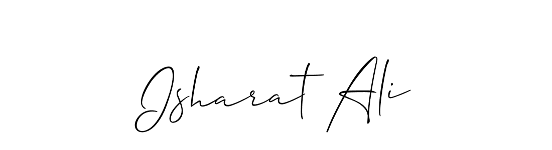 Create a beautiful signature design for name Isharat Ali. With this signature (Allison_Script) fonts, you can make a handwritten signature for free. Isharat Ali signature style 2 images and pictures png