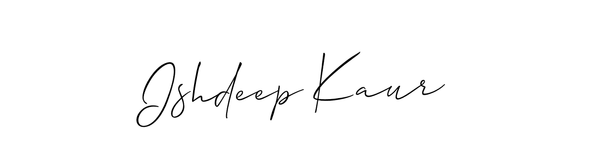 Allison_Script is a professional signature style that is perfect for those who want to add a touch of class to their signature. It is also a great choice for those who want to make their signature more unique. Get Ishdeep Kaur name to fancy signature for free. Ishdeep Kaur signature style 2 images and pictures png