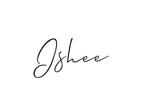 Use a signature maker to create a handwritten signature online. With this signature software, you can design (Allison_Script) your own signature for name Ishee. Ishee signature style 2 images and pictures png