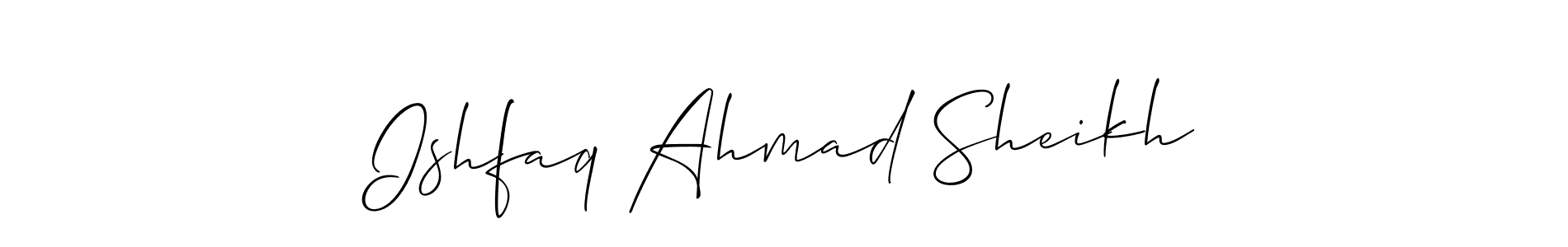 How to Draw Ishfaq Ahmad Sheikh signature style? Allison_Script is a latest design signature styles for name Ishfaq Ahmad Sheikh. Ishfaq Ahmad Sheikh signature style 2 images and pictures png