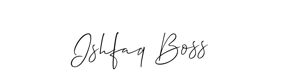 Use a signature maker to create a handwritten signature online. With this signature software, you can design (Allison_Script) your own signature for name Ishfaq Boss. Ishfaq Boss signature style 2 images and pictures png