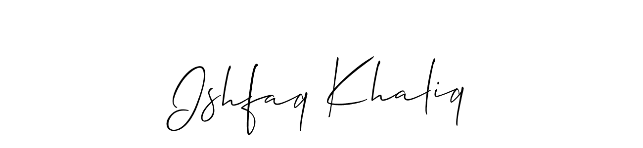Ishfaq Khaliq stylish signature style. Best Handwritten Sign (Allison_Script) for my name. Handwritten Signature Collection Ideas for my name Ishfaq Khaliq. Ishfaq Khaliq signature style 2 images and pictures png