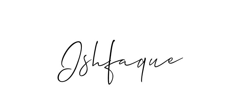 How to make Ishfaque signature? Allison_Script is a professional autograph style. Create handwritten signature for Ishfaque name. Ishfaque signature style 2 images and pictures png