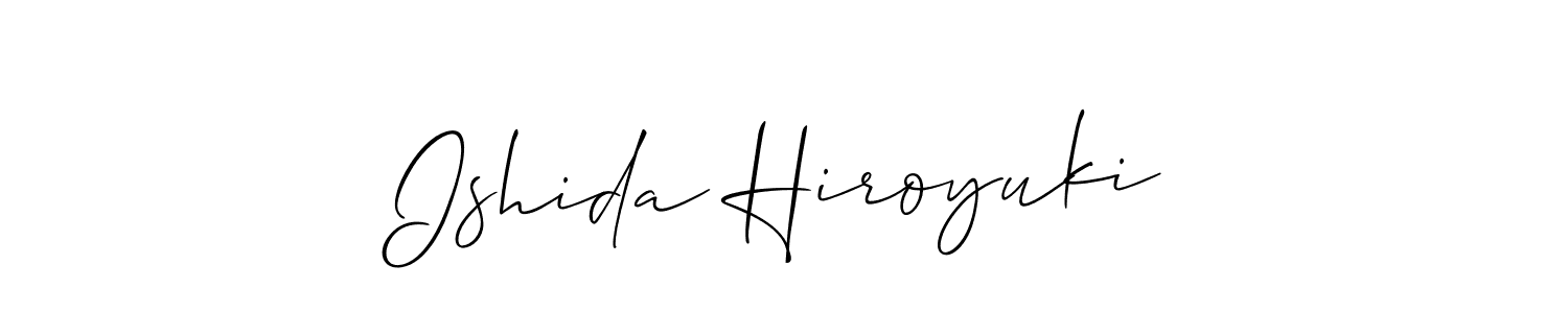 This is the best signature style for the Ishida Hiroyuki name. Also you like these signature font (Allison_Script). Mix name signature. Ishida Hiroyuki signature style 2 images and pictures png