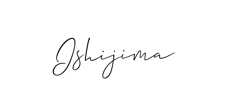 You should practise on your own different ways (Allison_Script) to write your name (Ishijima) in signature. don't let someone else do it for you. Ishijima signature style 2 images and pictures png