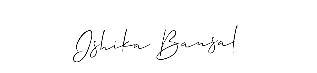Create a beautiful signature design for name Ishika Bansal. With this signature (Allison_Script) fonts, you can make a handwritten signature for free. Ishika Bansal signature style 2 images and pictures png