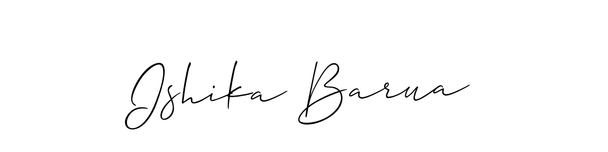 Make a beautiful signature design for name Ishika Barua. With this signature (Allison_Script) style, you can create a handwritten signature for free. Ishika Barua signature style 2 images and pictures png