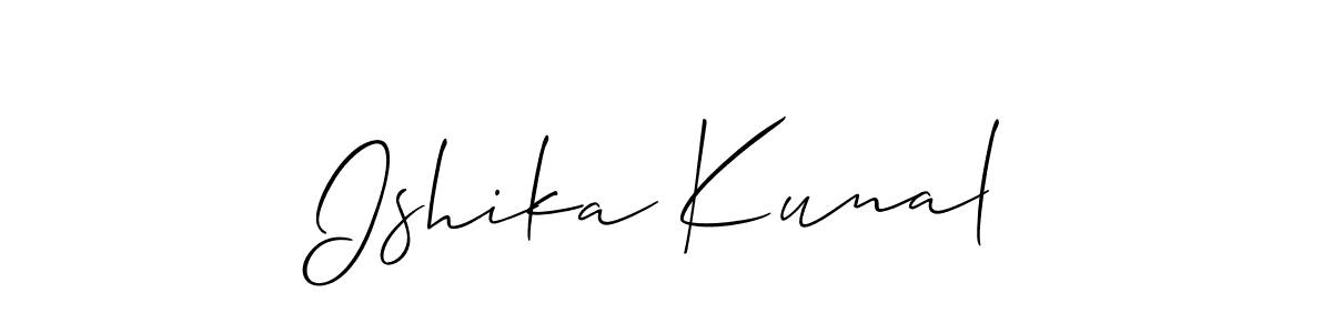 How to make Ishika Kunal signature? Allison_Script is a professional autograph style. Create handwritten signature for Ishika Kunal name. Ishika Kunal signature style 2 images and pictures png