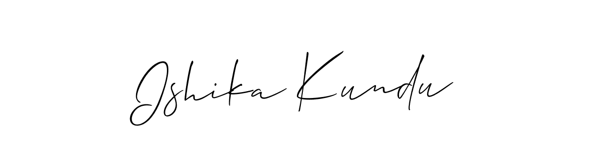 Make a beautiful signature design for name Ishika Kundu. With this signature (Allison_Script) style, you can create a handwritten signature for free. Ishika Kundu signature style 2 images and pictures png