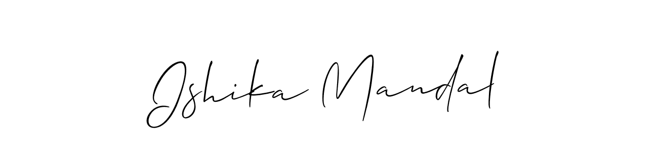 Ishika Mandal stylish signature style. Best Handwritten Sign (Allison_Script) for my name. Handwritten Signature Collection Ideas for my name Ishika Mandal. Ishika Mandal signature style 2 images and pictures png