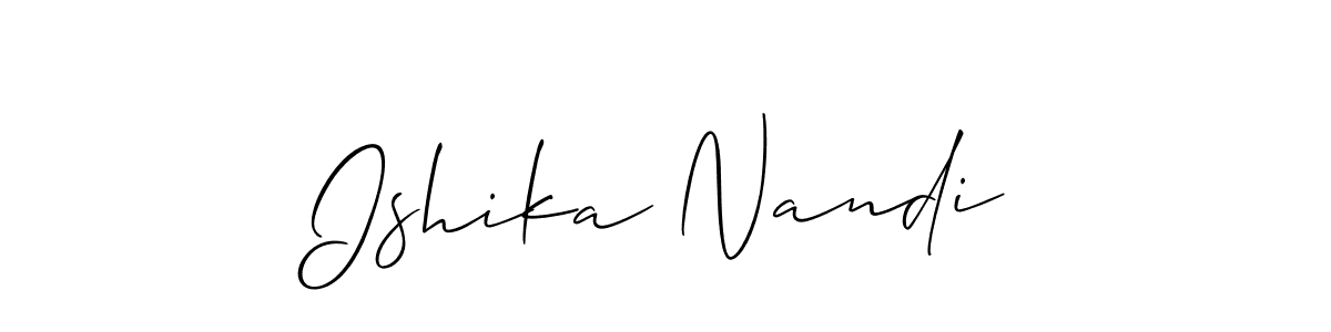 It looks lik you need a new signature style for name Ishika Nandi. Design unique handwritten (Allison_Script) signature with our free signature maker in just a few clicks. Ishika Nandi signature style 2 images and pictures png