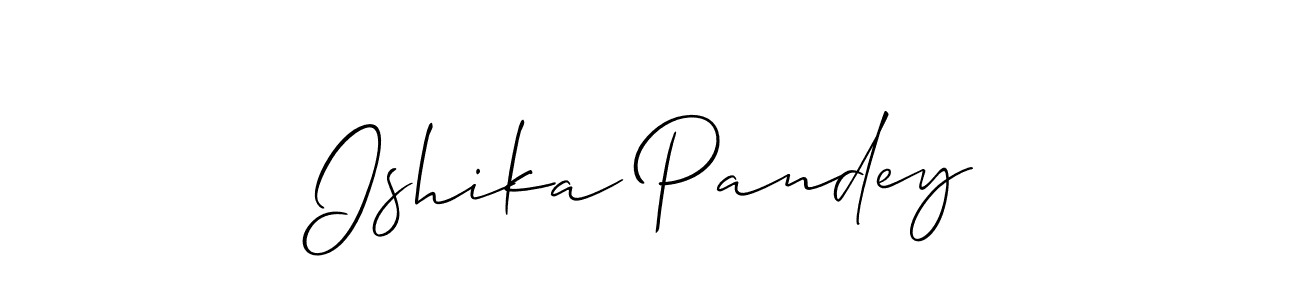 if you are searching for the best signature style for your name Ishika Pandey. so please give up your signature search. here we have designed multiple signature styles  using Allison_Script. Ishika Pandey signature style 2 images and pictures png