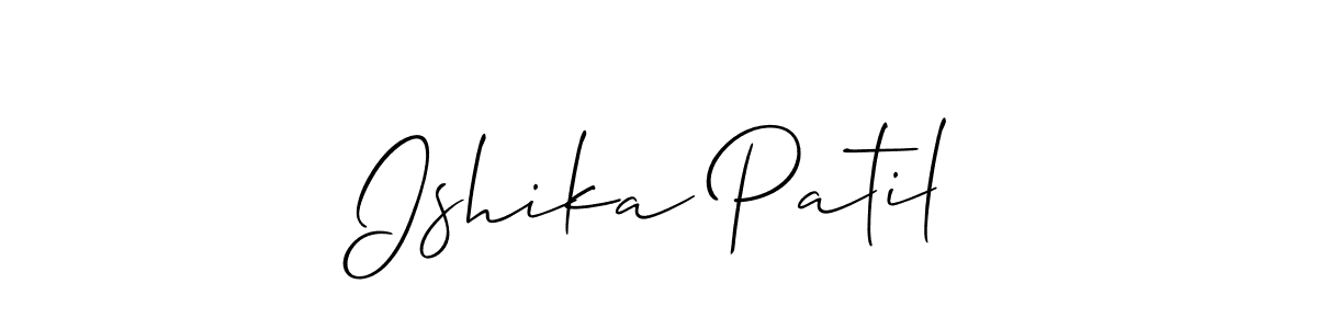 You should practise on your own different ways (Allison_Script) to write your name (Ishika Patil) in signature. don't let someone else do it for you. Ishika Patil signature style 2 images and pictures png