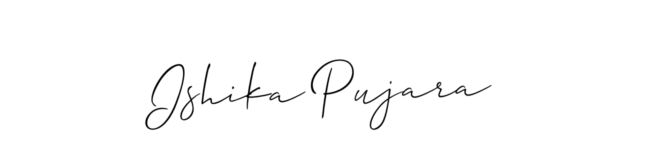 if you are searching for the best signature style for your name Ishika Pujara. so please give up your signature search. here we have designed multiple signature styles  using Allison_Script. Ishika Pujara signature style 2 images and pictures png