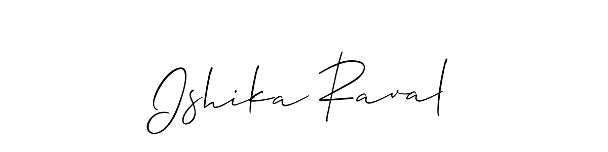 Make a beautiful signature design for name Ishika Raval. With this signature (Allison_Script) style, you can create a handwritten signature for free. Ishika Raval signature style 2 images and pictures png