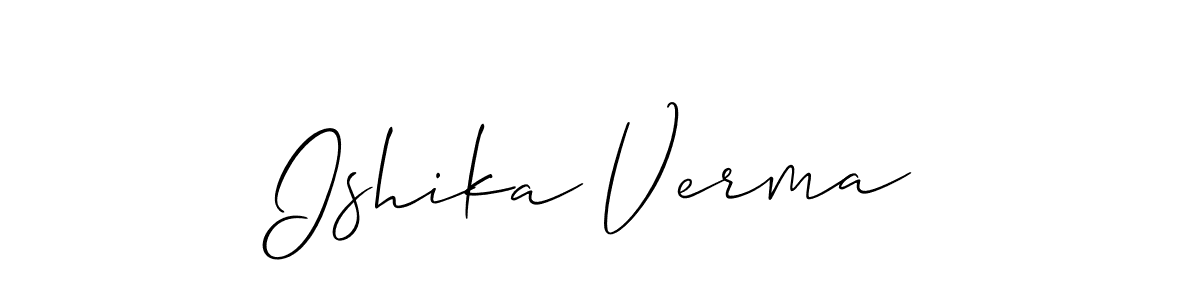 How to make Ishika Verma signature? Allison_Script is a professional autograph style. Create handwritten signature for Ishika Verma name. Ishika Verma signature style 2 images and pictures png