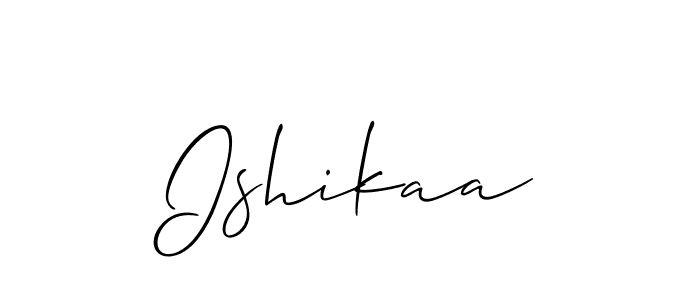 Use a signature maker to create a handwritten signature online. With this signature software, you can design (Allison_Script) your own signature for name Ishikaa. Ishikaa signature style 2 images and pictures png