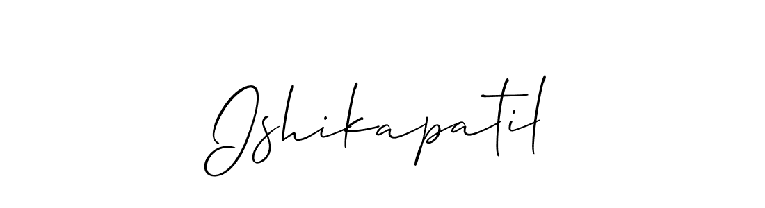 Design your own signature with our free online signature maker. With this signature software, you can create a handwritten (Allison_Script) signature for name Ishikapatil. Ishikapatil signature style 2 images and pictures png