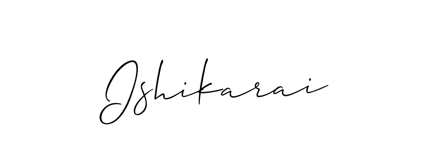 Use a signature maker to create a handwritten signature online. With this signature software, you can design (Allison_Script) your own signature for name Ishikarai. Ishikarai signature style 2 images and pictures png
