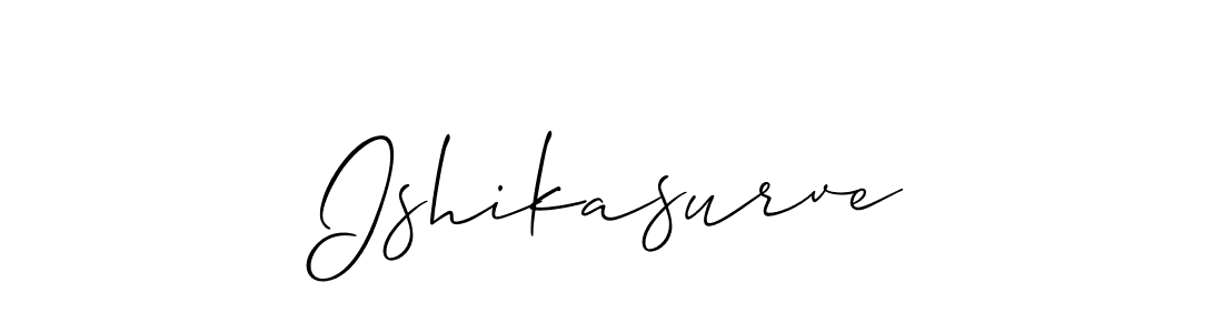 It looks lik you need a new signature style for name Ishikasurve. Design unique handwritten (Allison_Script) signature with our free signature maker in just a few clicks. Ishikasurve signature style 2 images and pictures png