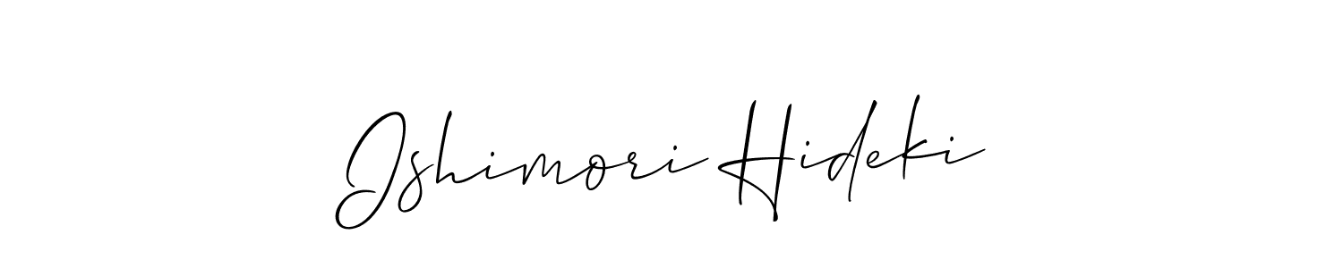 How to make Ishimori Hideki signature? Allison_Script is a professional autograph style. Create handwritten signature for Ishimori Hideki name. Ishimori Hideki signature style 2 images and pictures png