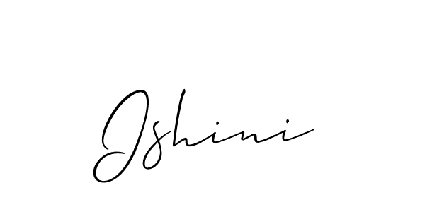 Use a signature maker to create a handwritten signature online. With this signature software, you can design (Allison_Script) your own signature for name Ishini. Ishini signature style 2 images and pictures png